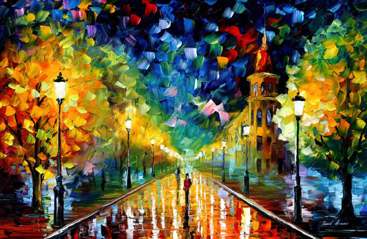 Leonid Afremov's Eiffel Tower: A Kaleidoscopic Homage to Parisian Romance - Leonid Afremov by Leonid Afremov