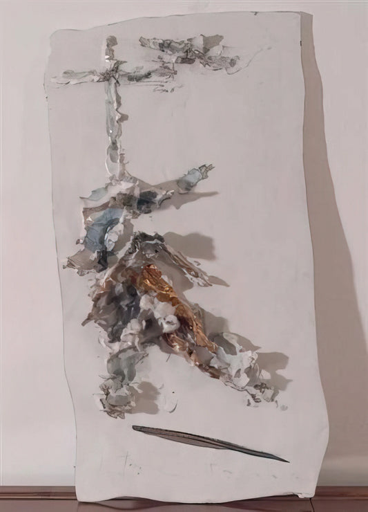 Lucio Fontana: L'Artista Italiano che Ha Ridefinito lo Spazio e la Materia - Deposition - 1955 by Lucio Fontana