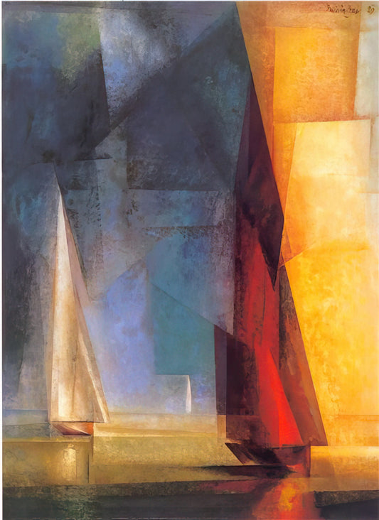 Lyonel Feininger: The Cubist Visionary of Modernist Abstraction - STILLER TAG AM MEER III 1929 by Lyonel Feininger