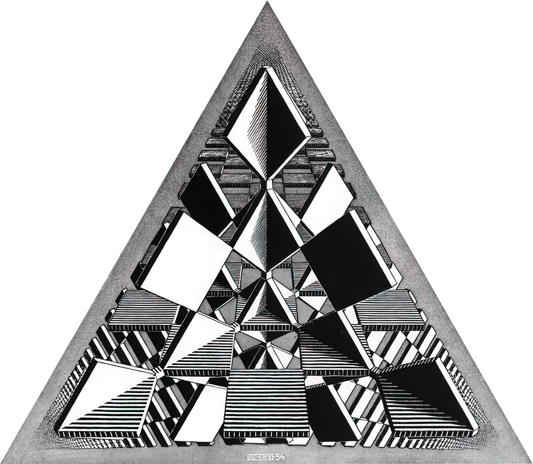 M.C. Escher: The Master of Mathematical Art and Optical Illusions - THREE INTERSECTING PLANES by MC Escher