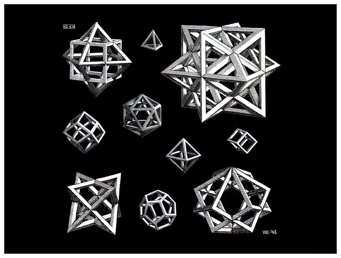 MC Escher Woodcuts: The Mathematical Precision Behind Impossible Worlds - STUDY FOR STARS by MC Escher