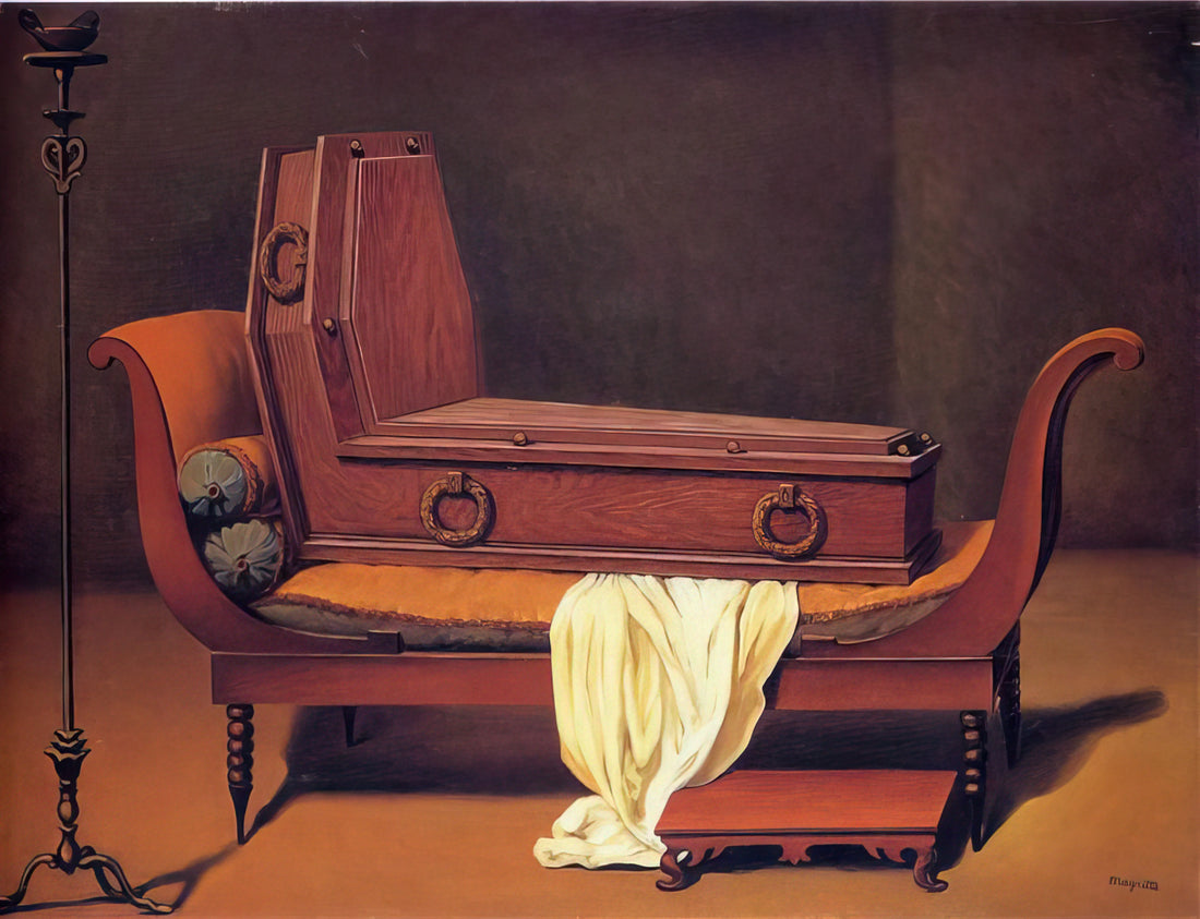 Mack Sennett Magritte: The Surrealist's Cinematic Homage and Its Artistic Legacy - PERSPECTIVE MADAME RECAMIER BY DAVID 1949 by Rene Magritte