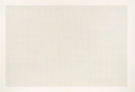 Mark Lancaster's Brushed Aluminum Print: A Modernist Masterpiece in Metallic Art - Fourths - 1969 by Mark Lancaster
