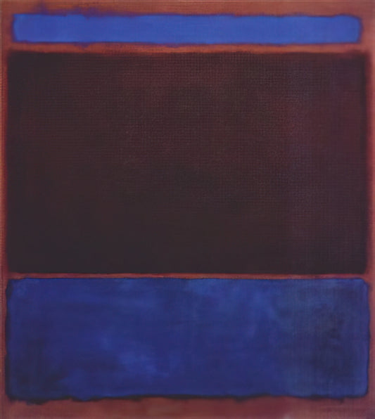 Mark Rothko Original for Sale: A Collector's Guide to Authenticity, Value, and Investment - No. 3 Bright Blue, Brown, Dark Blue on Wine - 1962 by Mark Rothko
