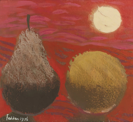 Mary Fedden Cat: The Feline Motif in a Modern British Master's Work - Still Life on Red - 1976 by Mary Fedden