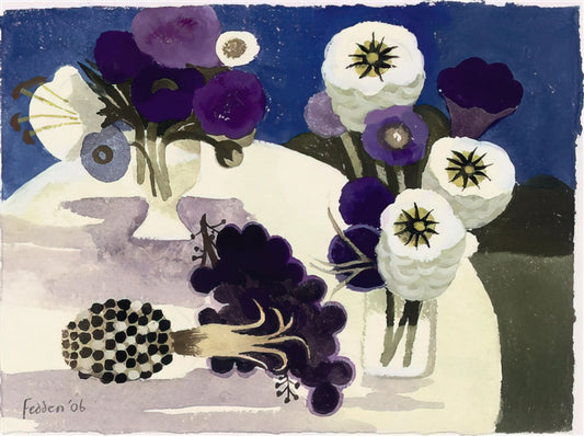 Mary Fedden Signed Limited Edition Prints: A Collector's Guide to Her Joyful Modernism - Blue - 2006 by Mary Fedden