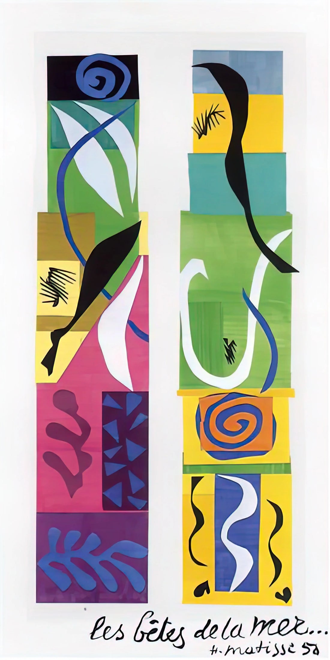 Matisse Green Poster: A Vibrant Legacy of Color and Form - THE MARITIME WILDLIFE 1950 by Henri Matisse