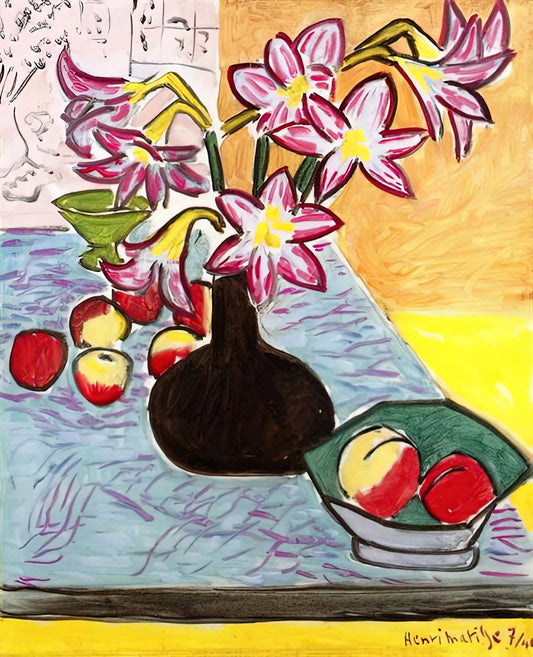 Matisse Green Poster: The Artist's Signature Color in Modern Decor - VASE OF AMARYLLIS 1941 by Henri Matisse