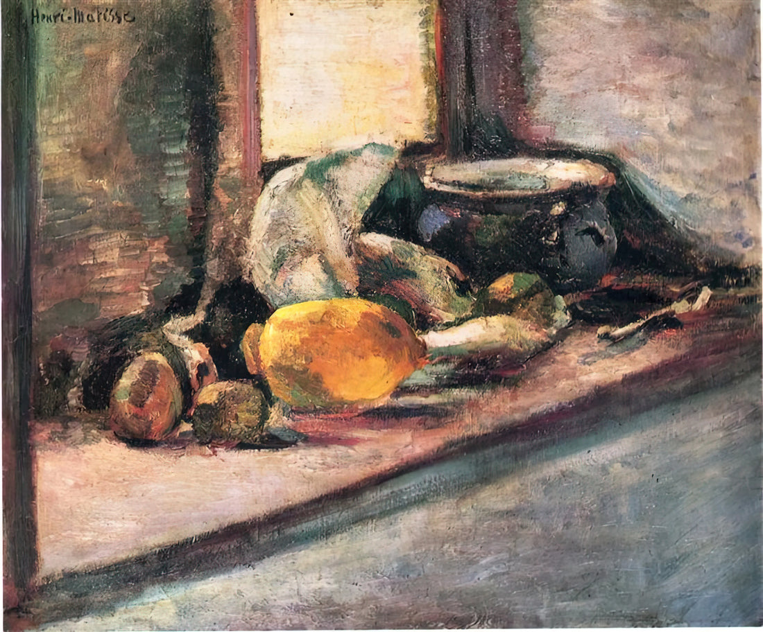 Matisse Le Platane: A Masterpiece of Color, Rhythm, and Botanical Abstraction - BLUE POT AND LEMON 1897 by Henri Matisse