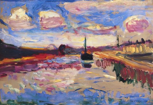 Matisse Orange Print: A Celebration of Color, Form, and Joy in Modern Art - CANAL DU MIDI 1899 by Henri Matisse