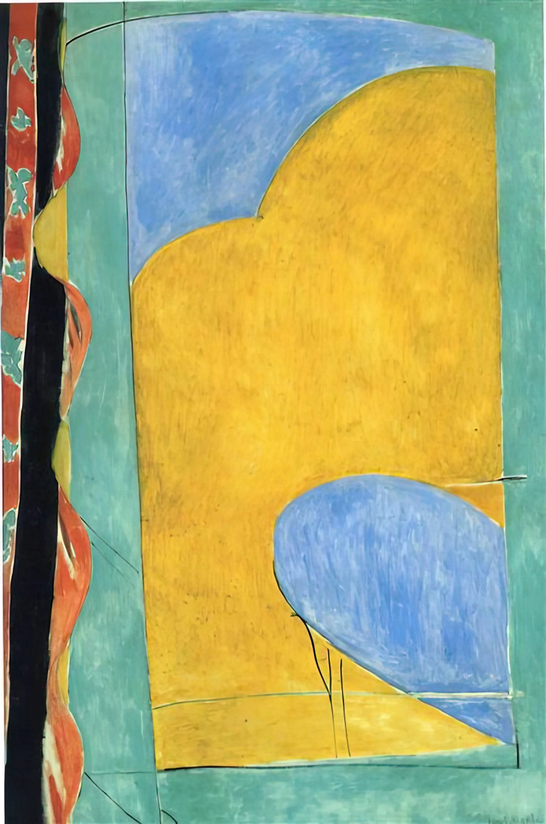 Matisse Paper Cutouts Poster: The Final Mastery of Color and Form - THE YELLOW CURTAIN by Henri Matisse