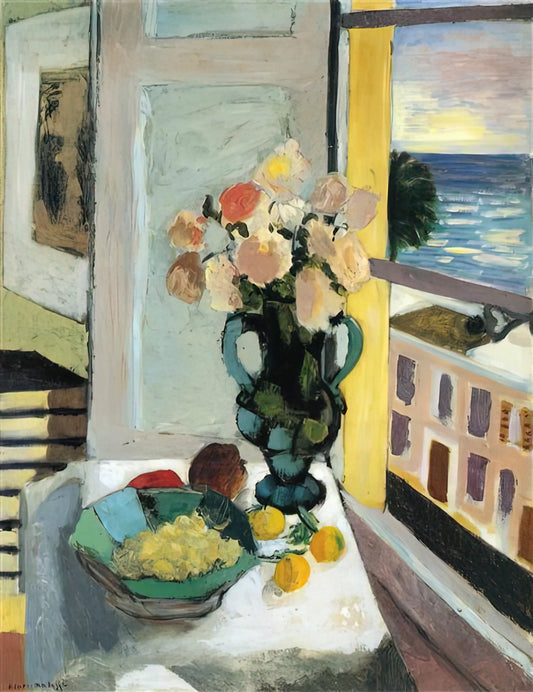 Matisse Papier Découpé Posters: The Master's Final Revolution in Color and Form - FLOWERS IN FRONT OF A WINDOW 1922 by Henri Matisse
