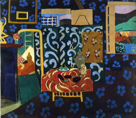 Matisse Snail Poster: The Master's Final Cut-Out Masterpiece for Modern Walls - STILL LIFE WITH AUBERGINES 1911 by Henri Matisse