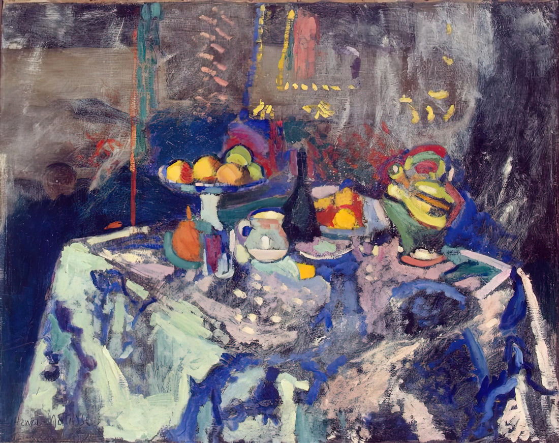 Matisse The Plane Tree Framed Print: A Collector's Guide to Modernist Mastery - VASE BOTTLE AND FRUIT 1906 by Henri Matisse