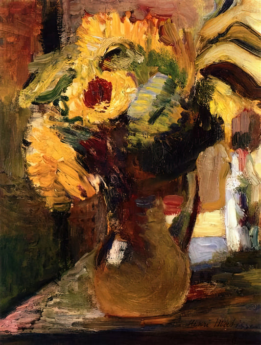 Matisse Woman Print: A Curator's Guide to the Master's Feminine Forms - BOUQUET OF SUNFLOWERS 1897 by Henri Matisse