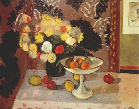 Matisse in the 1930s: A Decade of Artistic Reinvention and Mastery - STILL LIFE BOUQUET AND COMPOTIER 1925 by Henri Matisse