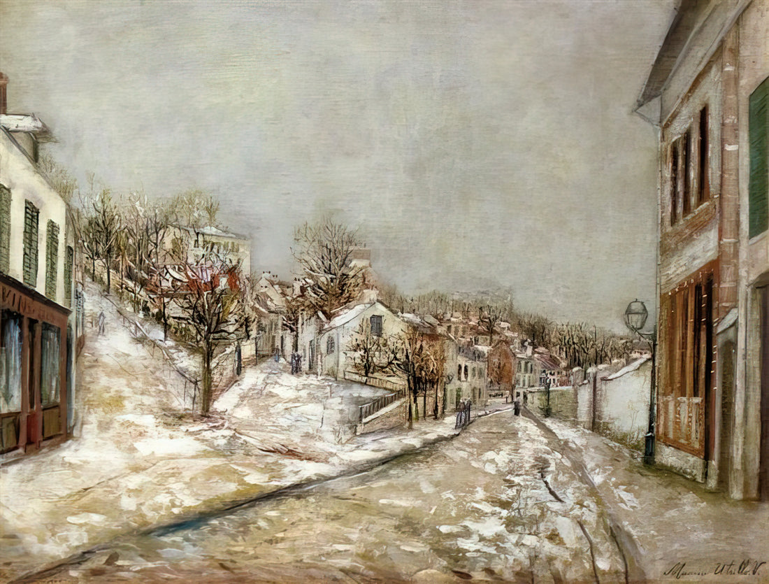 Maurice Utrillo Canvas: A Guide to the Artist's Iconic Parisian Streetscapes - VIEW OF PONTOISE by Maurice Utrillo