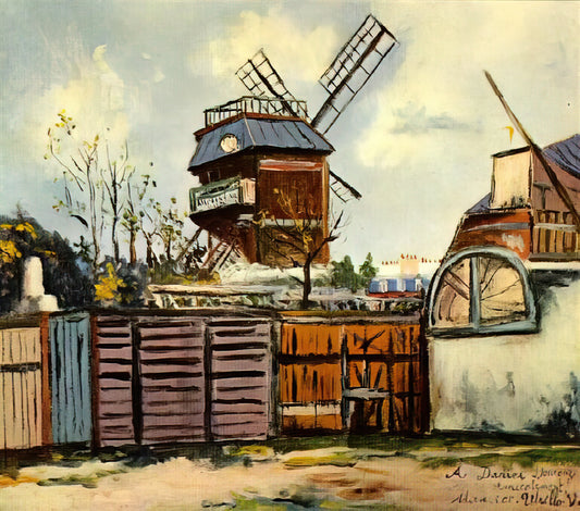 Maurice Utrillo Prints for Sale: A Collector's Guide to the Montmartre Master - MOULIN DE LA GALETTE 6 by Maurice Utrillo