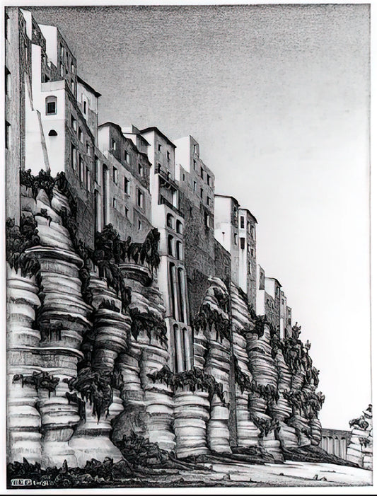 Max Escher Images: Exploring the Architectural Vision of a Modern Master - TROPEA CALABRIA by MC Escher