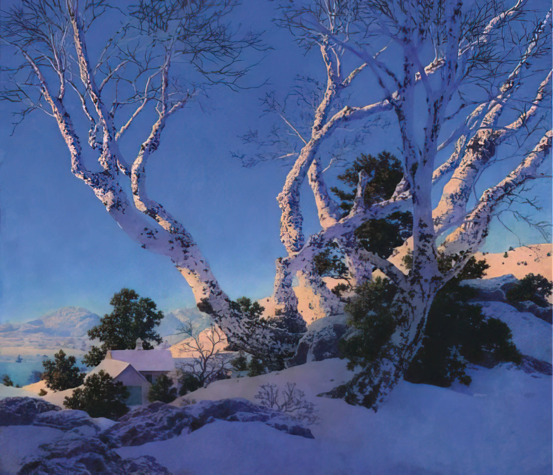 Maxfield Parrish Prints on eBay: A Collector's Guide to Authenticity, Value, and Alternatives - Birches in Winter by Maxfield Parrish