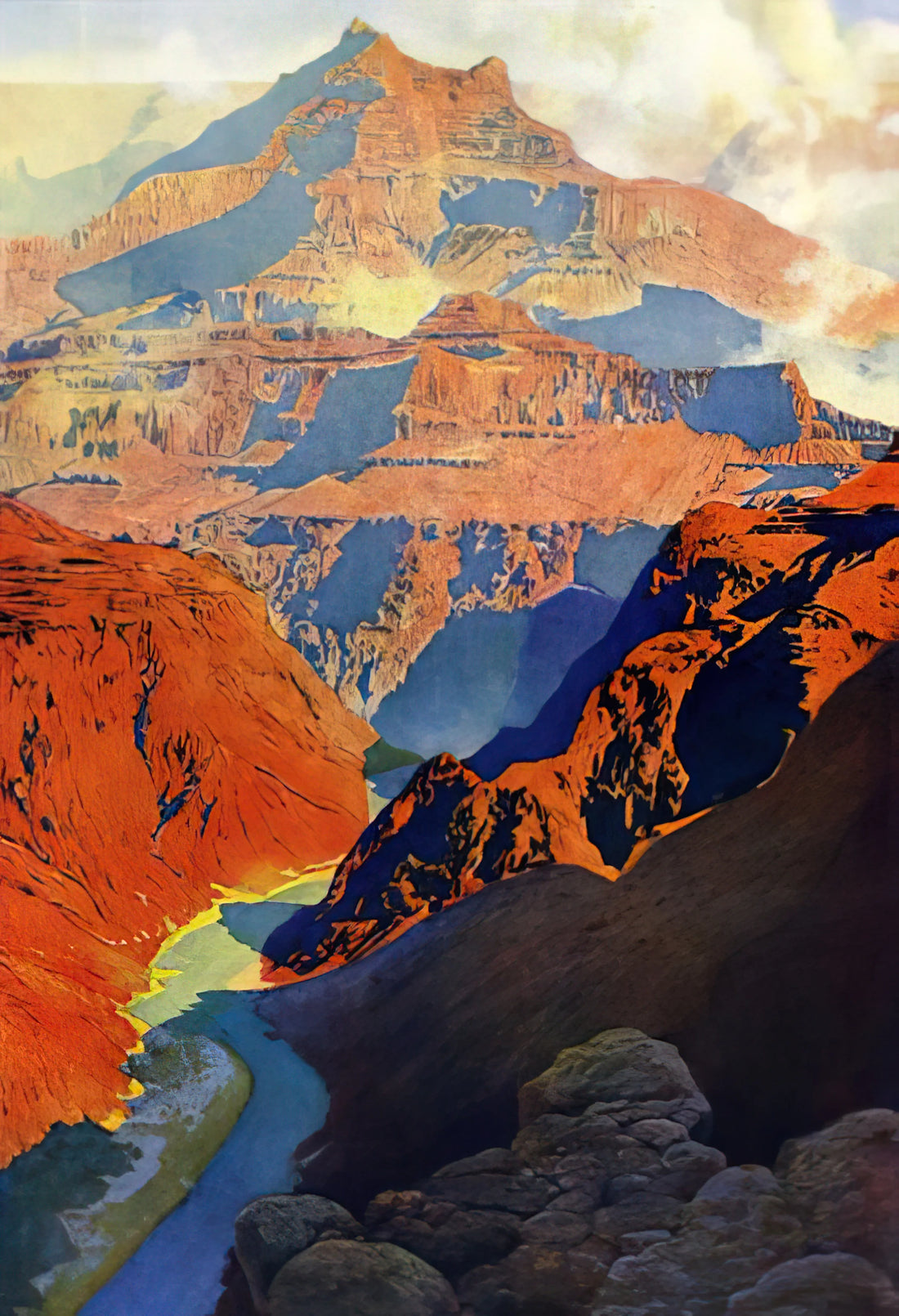 Maxfield Parrish: The Master of Luminous Fantasy and American Illustration - Grand Canyon by Maxfield Parrish