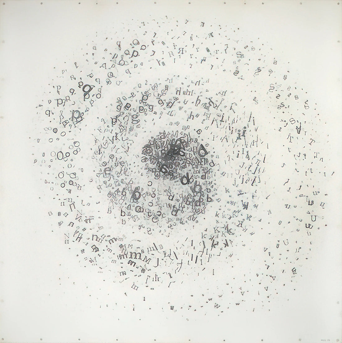 Mira Schendel Prints: Exploring the Ethereal World of a Brazilian Modernist Master - Untitled From the series Graphic Objects - 1972 by Mira Schendel