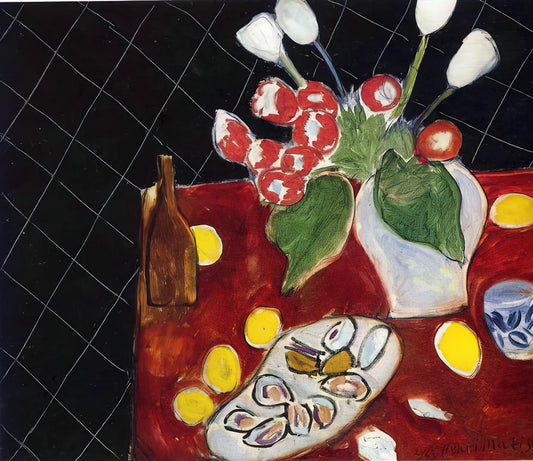 Modern Matisse: How Henri Matisse's Late Work Redefined 20th Century Art - TULIPS AND OYSTERS ON A BLACK BACKGROUND 1943 by Henri Matisse