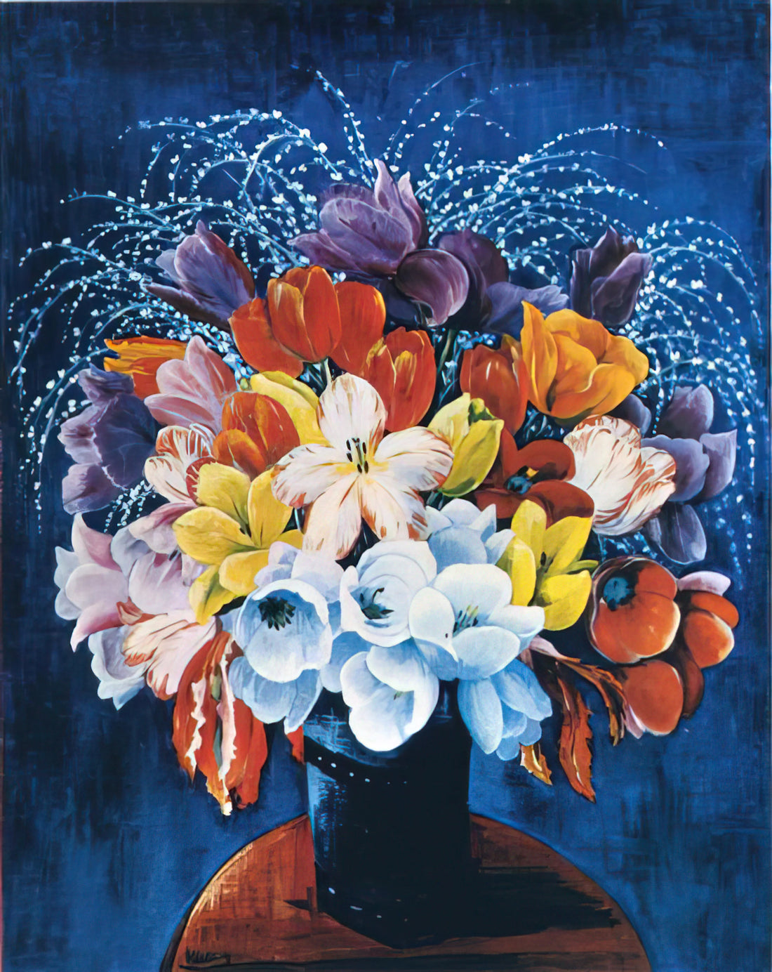 Moise Kisling Canvas: A Guide to the Vibrant Modernist's Work and Prints - BOUQUET OF TULIPS by Moise Kisling