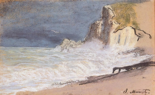 Mona Water Lilies: Claude Monet's Masterpiece and Its Enduring Legacy in Art Prints - The Manneport, Etretat - Amont Cliff, Rough Weather by claude monet