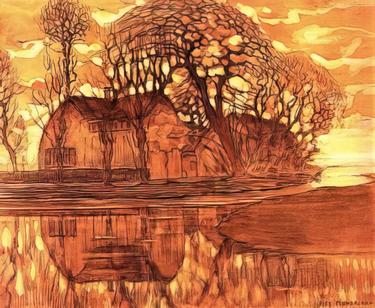 Mondrian Canvas: The Enduring Legacy of Piet Mondrian's Geometric Abstraction - Farm at Duivendrecht by Piet Mondrian