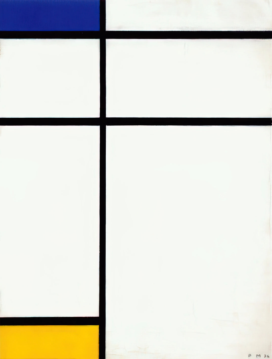 Mondrian Pier: From Dutch Landscapes to Geometric Abstraction - Composition III with Blue, Yellow and White by Piet Mondrian