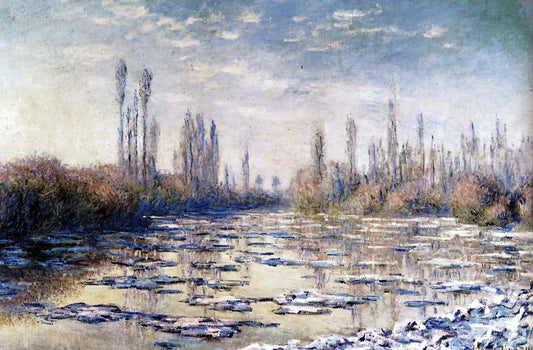 Monet Art Prints: A Curator's Guide to Collecting Impressionist Masterpieces - Floating Ice Near Vetheuil by claude monet