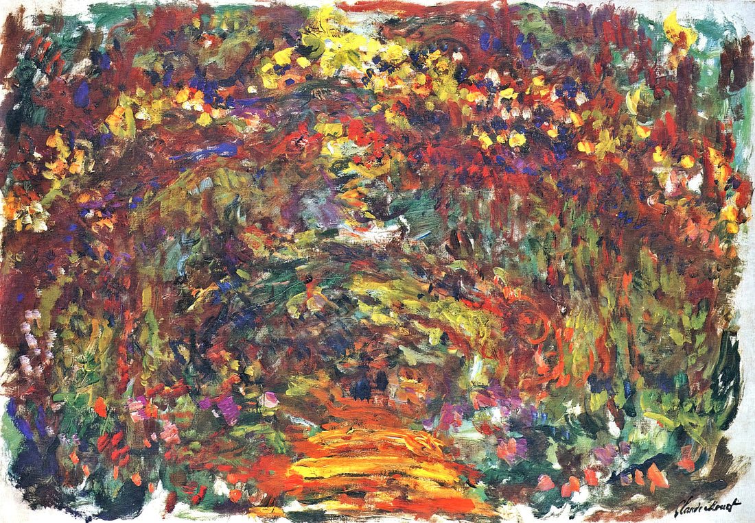 Monet Coastal Paintings: A Journey Through Light, Sea, and Impressionist Vision - Path under the Rose Trellises, Giverny by claude monet