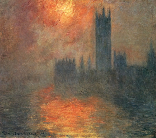 Monet Framed Art Prints: Curating Impressionist Masterpieces for Your Collection - Houses of Parliament, Sunset by claude monet