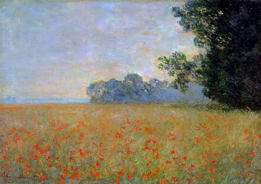 Monet Framed Art: A Curator's Guide to Displaying Impressionist Masterpieces - Oat and Poppy Field by claude monet