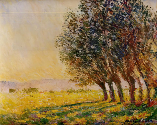 Monet Framed Canvas: Elevating Impressionist Masterpieces for Modern Spaces - Willows at Sunset by claude monet