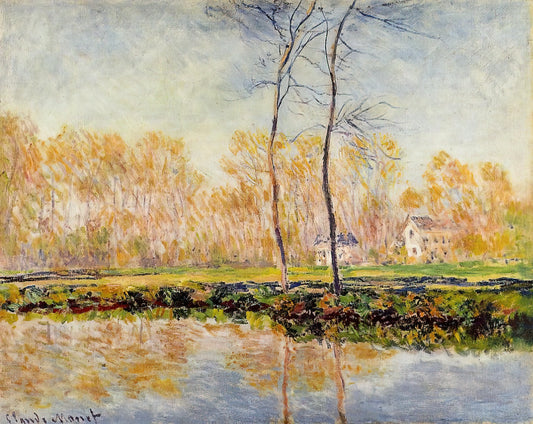 Monet Impression Sunrise Print: The Revolutionary Masterpiece That Defined a Movement - The Banks of the River Epte at Giverny by claude monet