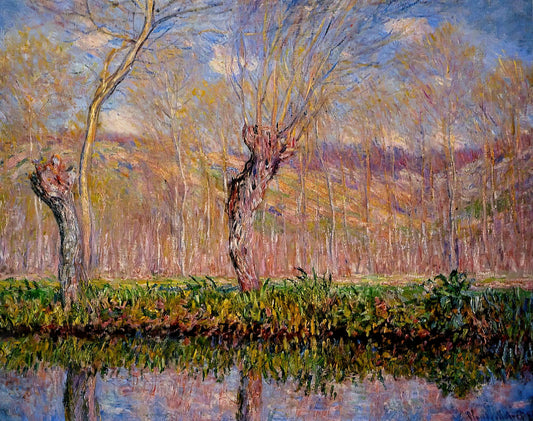 Monet Inspired Art: A Guide to Impressionist Influence in Contemporary Prints - The Banks of the River Epte in Springtime by claude monet