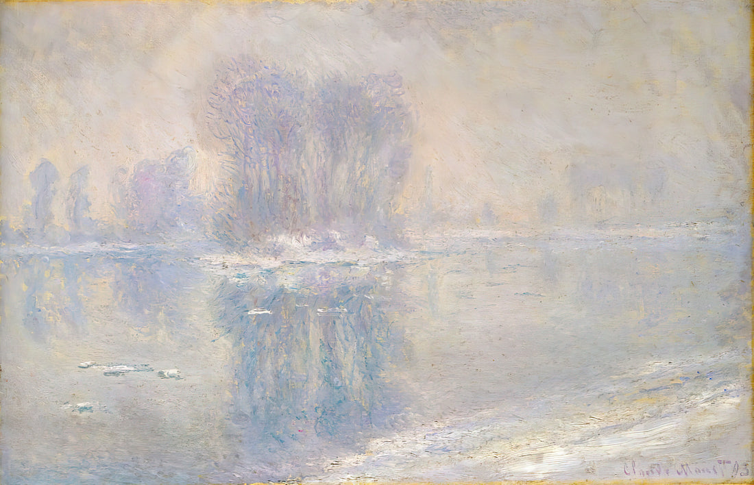 Monet Prints Framed: A Curator's Guide to Displaying Impressionist Masterpieces - Ice on the Siene at Bennecourt by claude monet