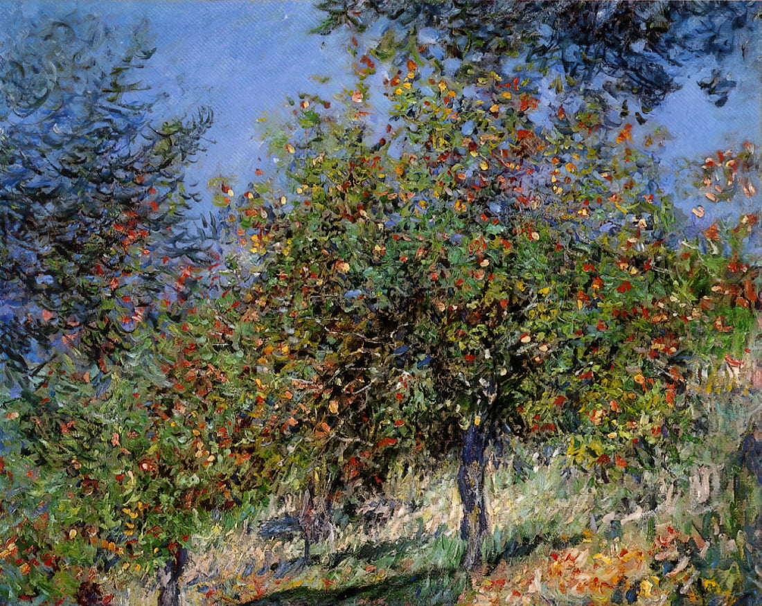 Monet Self Portrait 1917: A Master's Final Reflection on Art and Legacy - Apple Trees on the Chantemesle Hill by claude monet