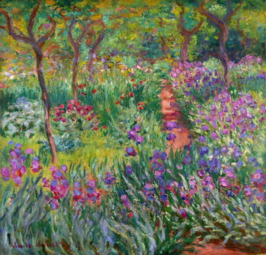Monet's Magpie: A Masterpiece of Light and Winter on Canvas - The Iris Garden at Giverny by claude monet