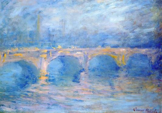 Monet's Saint-Germain-l'Auxerrois: A Revolutionary Vision of Parisian Architecture - Waterloo Bridge at Sunset, Pink Effect by claude monet
