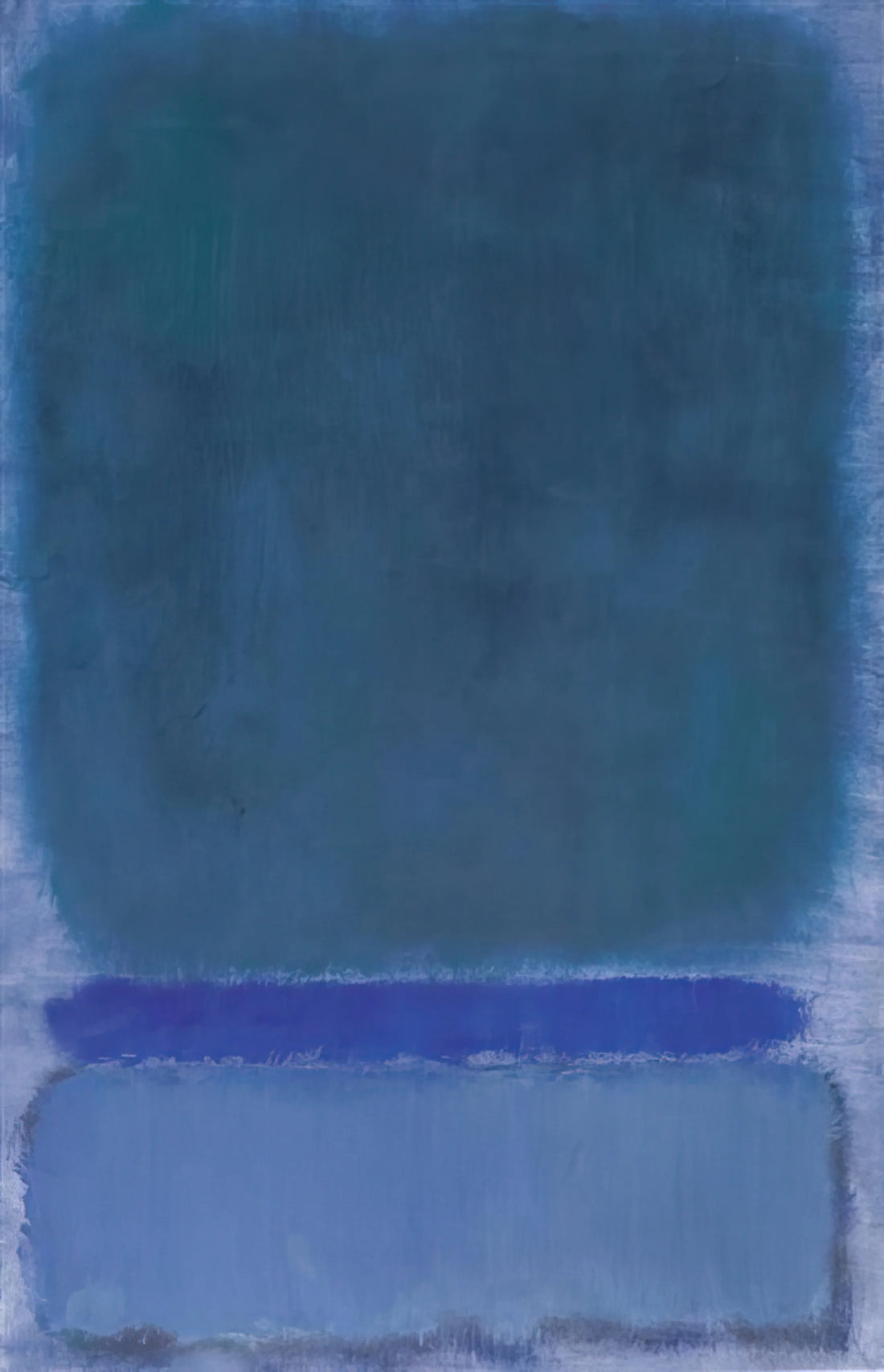 Monochrome Rothko: The Profound Power of Black, White, and Gray in Abstract Expressionism - Untitled Green on Blue - 1968 by Mark Rothko