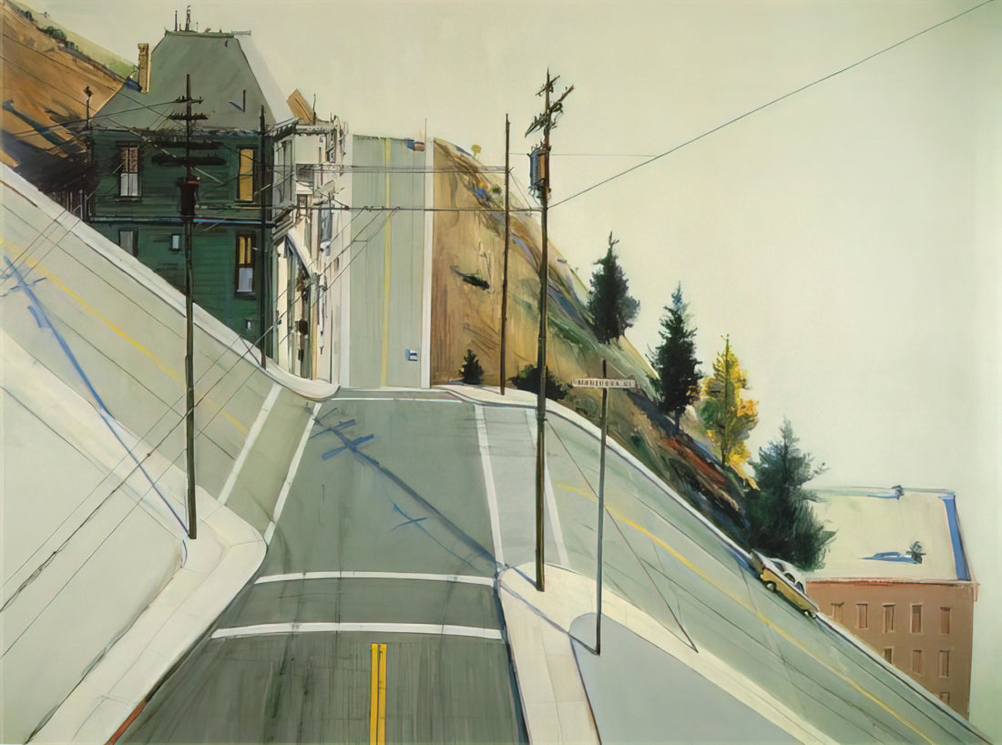 Morton Wayne Thiebaud: A Confectionary Visionary in American Art - 24th Street Intersection - 1977 by Wayne Thiebaud