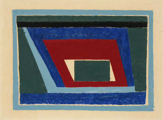 Nesting Tables de Josef Albers: A Masterclass in Geometric Abstraction and Color Theory - UNTITLED ABSTRACTION MANTIC 1940 by Josef Albers