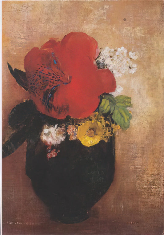 Odilon Redon Pastels: The Ethereal Dreamscapes of a Symbolist Master - THE RED POPPY by Odilon Redon