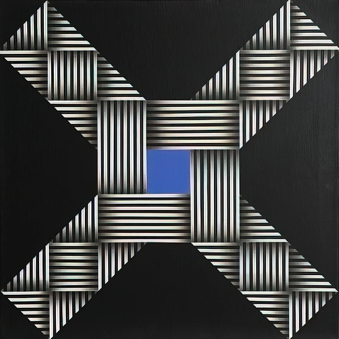 Omar Rayo Paintings: Geometric Mastery and Op Art Innovation - O.V.N.I. - 1967 by Omar Rayo