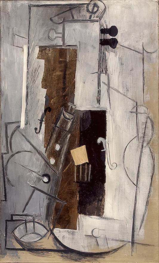 Pablo Picasso All Paintings: A Curator's Guide to the Artist's Monumental Oeuvre - Clarinet and Violin - 1913 by Pablo Picasso
