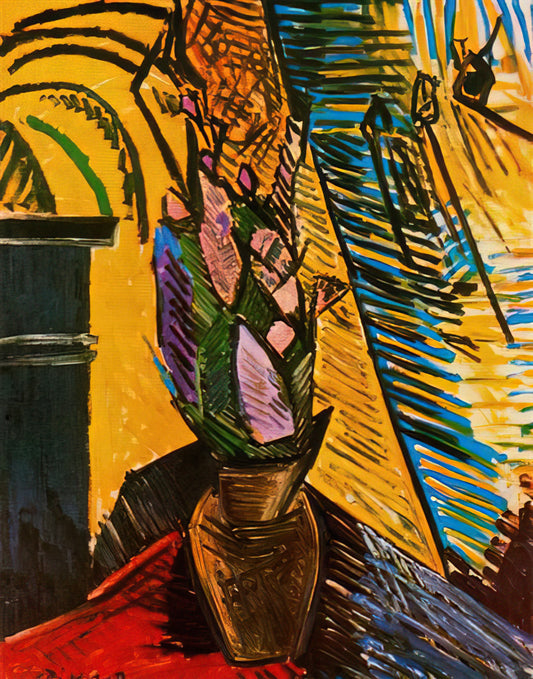 Pablo Picasso Motherhood: The Artist's Complex Exploration of Maternal Themes - Flowers on the table by Pablo Picasso