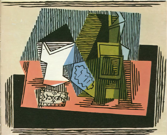 Pablo Picasso: The Revolutionary Genius Who Redefined Modern Art - Glass, bottle, packet of tobacco by Pablo Picasso